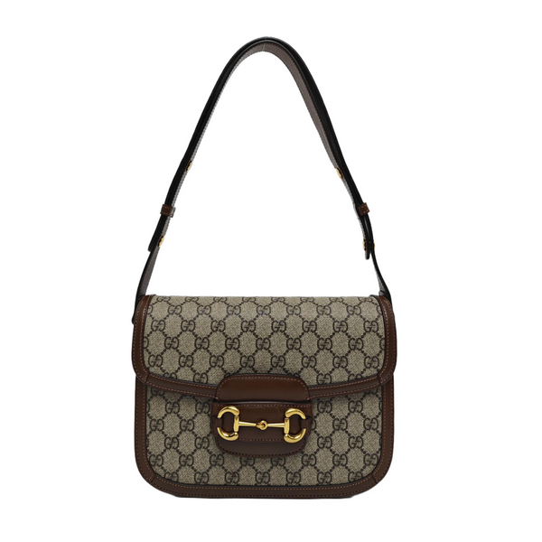 Horsebit 1955 Medium Monogram Coated Canvas Beige