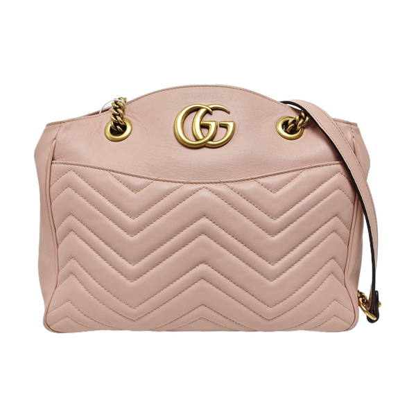 GG Marmont Piel de becerro matelaseada rosa
