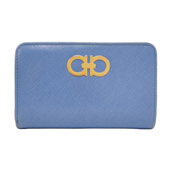 Authenticated pre-owned Gancini Leather Blue Wallet - Wallet at Looply