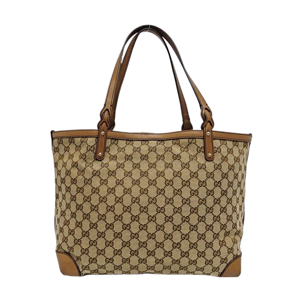 Monogram Canvas Tote Bag Brown