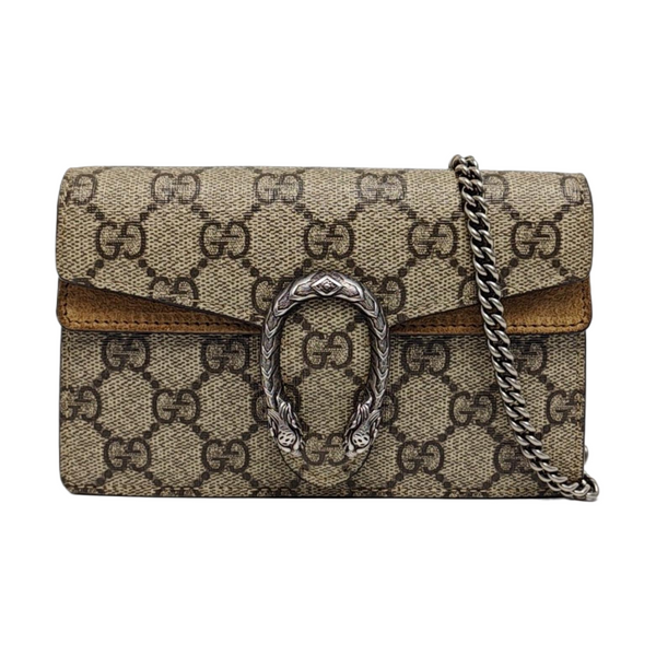 Dionysus Super Mini Monogram Coated Canvas Beige