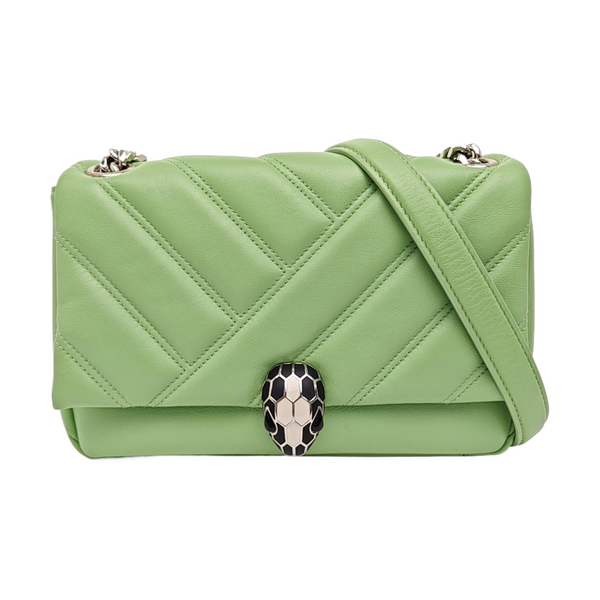 SERPENTI CABOCHON Small Quilted Calfskin Green