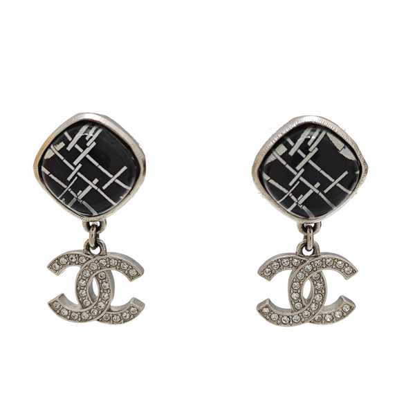 Metal Black Stud Earrings
