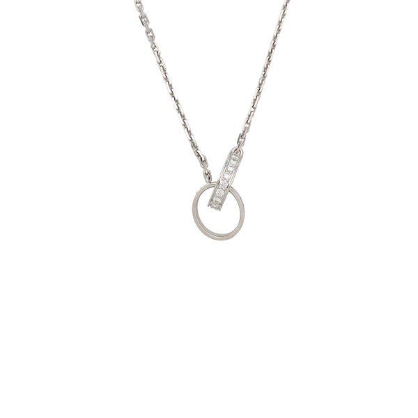 LOVE 18k White Gold Silver Necklace