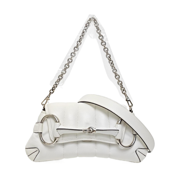 Horsebit Chain Small Lambskin White