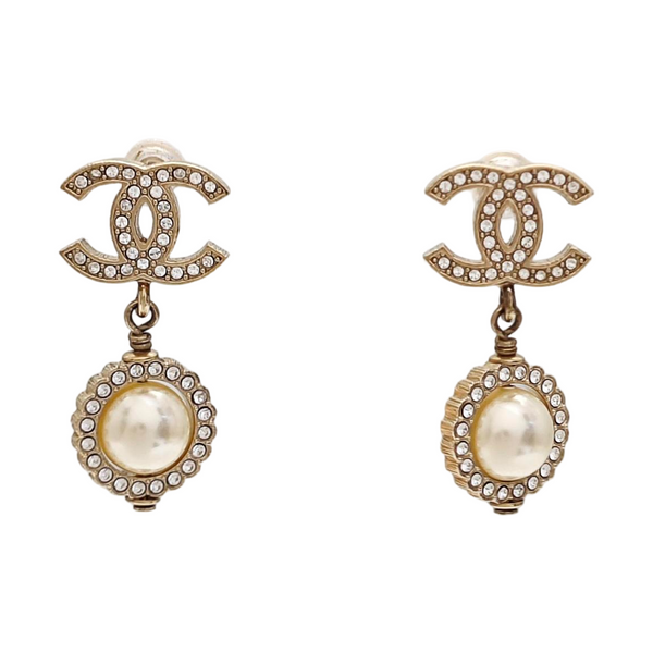 CC Logo Metal Gold Earrings
