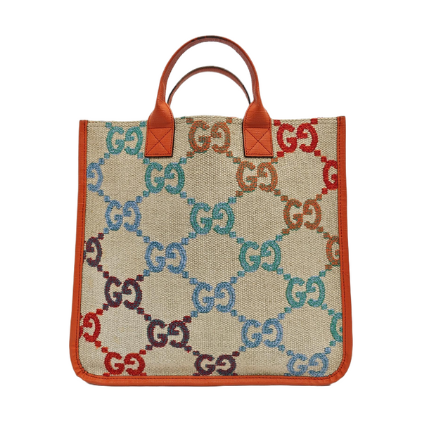 Monogram Fabric Tote Bag Beige