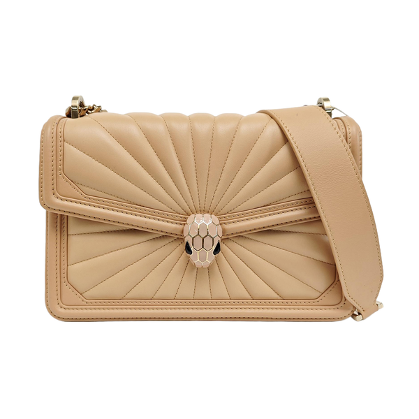 SERPENTI DIAMOND BLAST Small Quilted Lambskin Beige