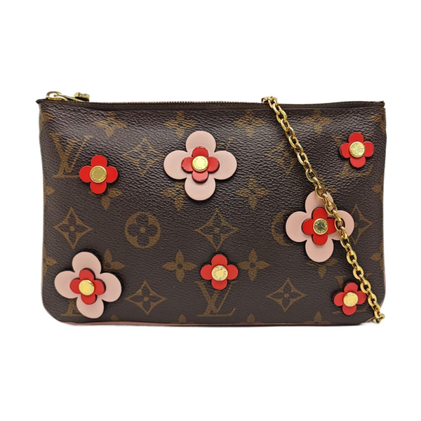DOUBLE ZIP Monogram Coated Canvas Brown
