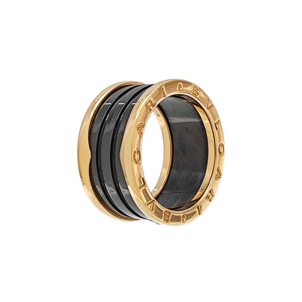 B.ZERO1 18k Rose Gold Black Ring EU 58
