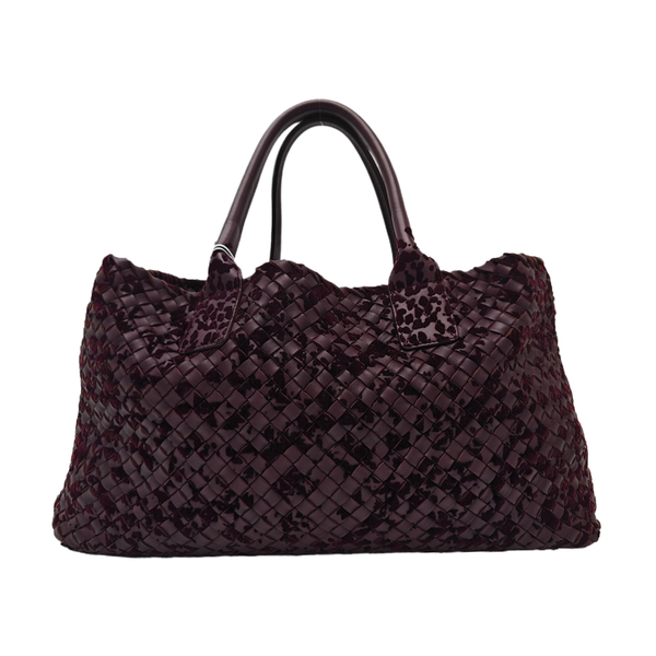 Calfskin Top Handle Bag Purple