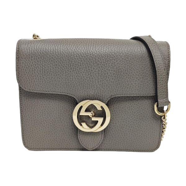 Interlocking G Small Calfskin Gray