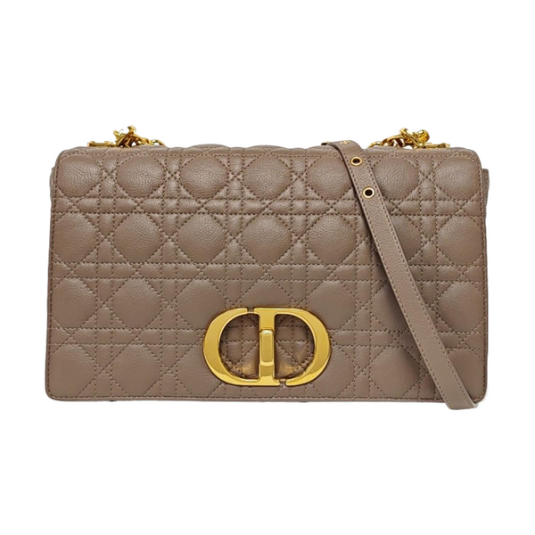 Dior Caro Large Cannage Calfskin Gray