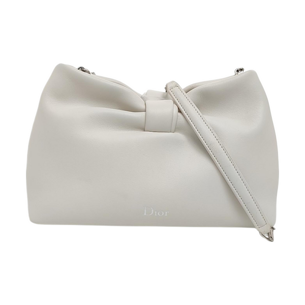 Dior Bow Small Lambskin White