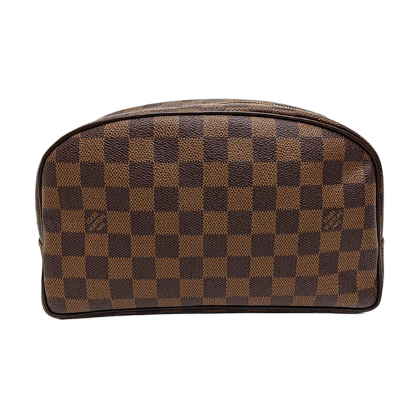 Damier Ebene Coated Canvas Clutch Brown