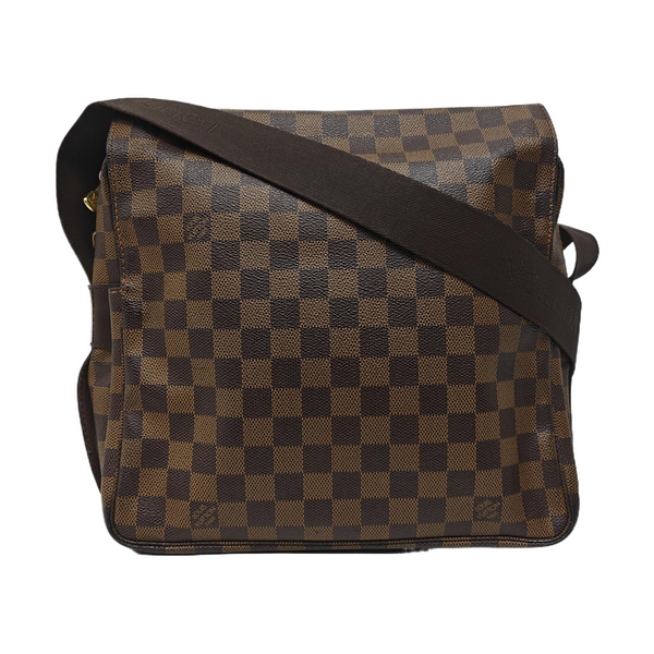 NAVIGLIO Damier Ebene Coated Canvas Brown
