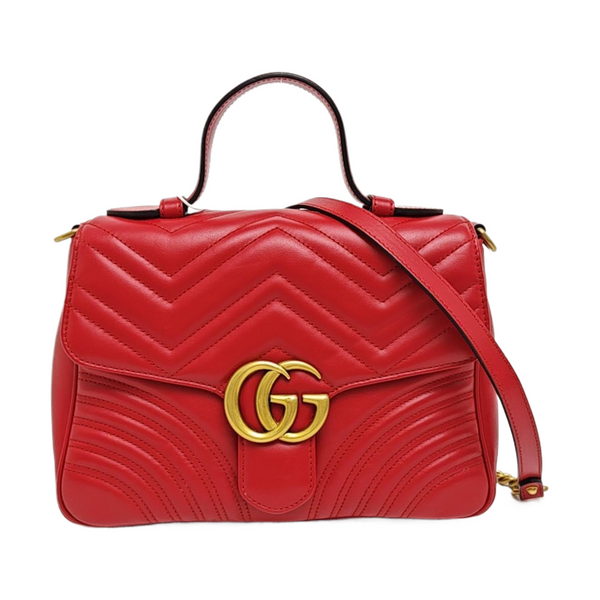 GG Marmont Small Quilted Calfskin Red