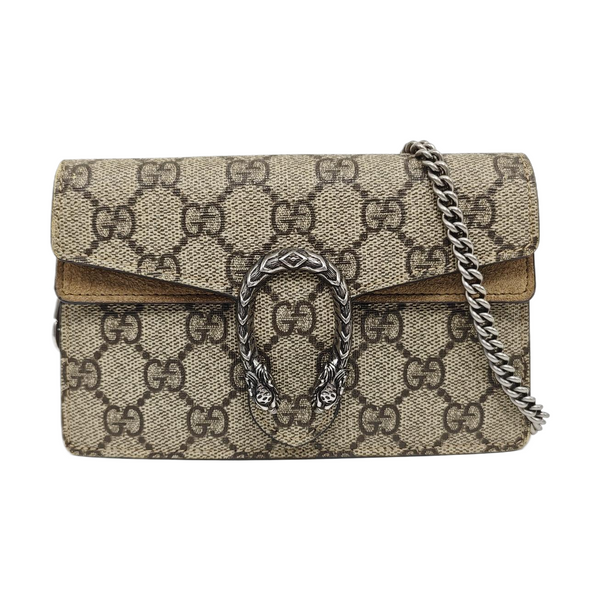 Dionysus Super Mini Monogram Coated Canvas Beige