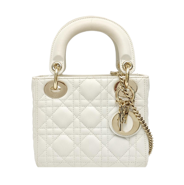 Lady Dior Mini Cannage Lambskin White