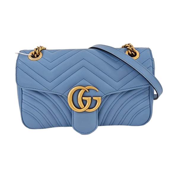 GG Marmont Medium Quilted Calfskin Blue