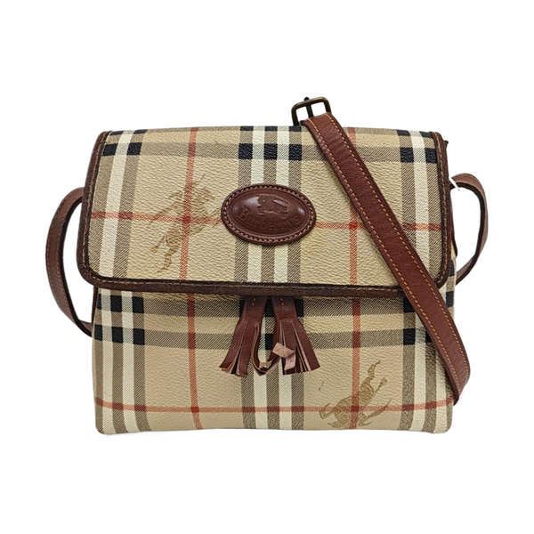 Coated Canvas Shoulder Bag Beige