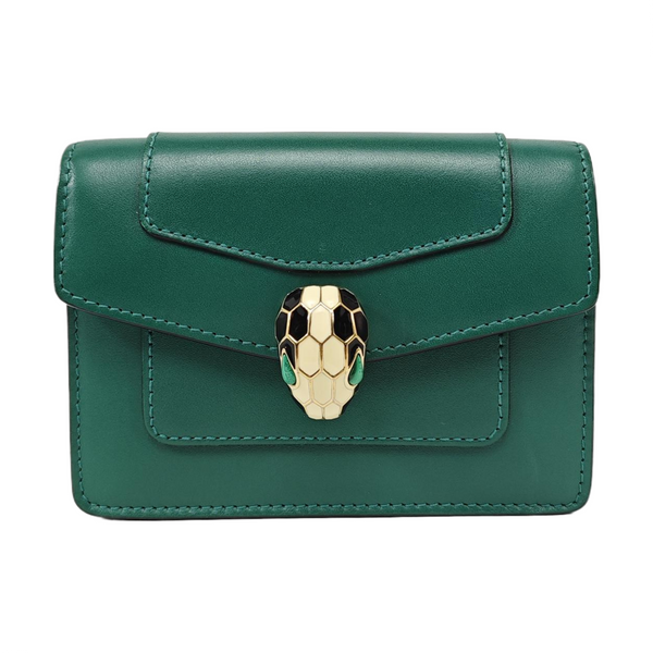 SERPENTI FOREVER Calfskin Green Wallet