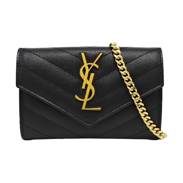 MONOGRAM Small Chevron Calfskin Black Wallet