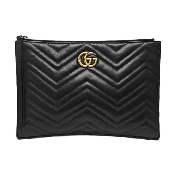 GG Marmont Large Quilted Calfskin Black