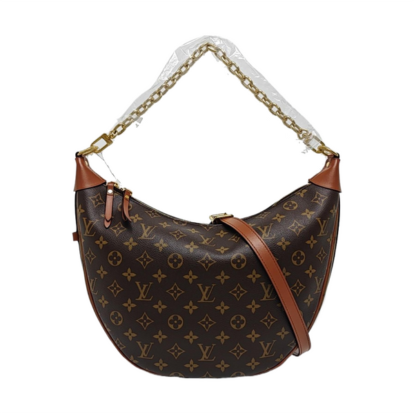 LOOP HOBO Monogram Coated Canvas Brown