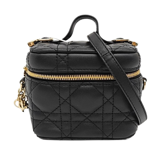 Lady Dior Super Mini Cannage Lambskin Black