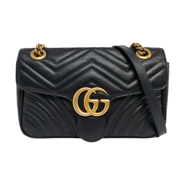 GG Marmont Medium Quilted Calfskin Black