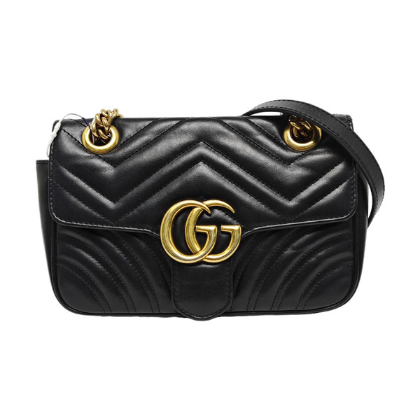 GG Marmont Small Quilted Calfskin Black