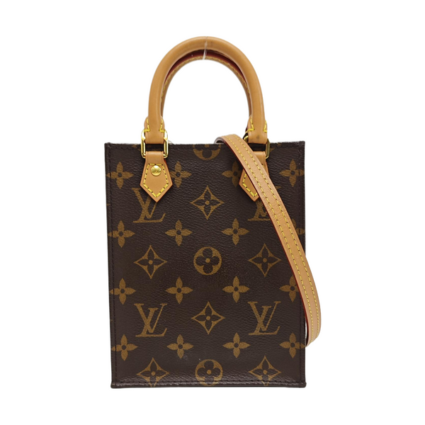 SAC PLAT Mini Monogram Coated Canvas Brown