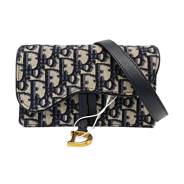 Saddle Mini Oblique Canvas Blue