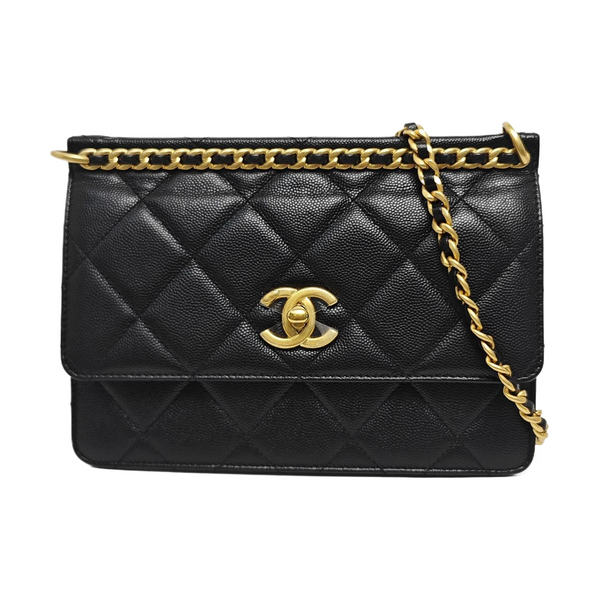 Quilted Grained Calfskin Black