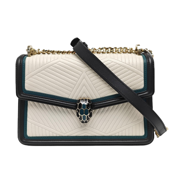 SERPENTI FOREVER Small Quilted Calfskin White