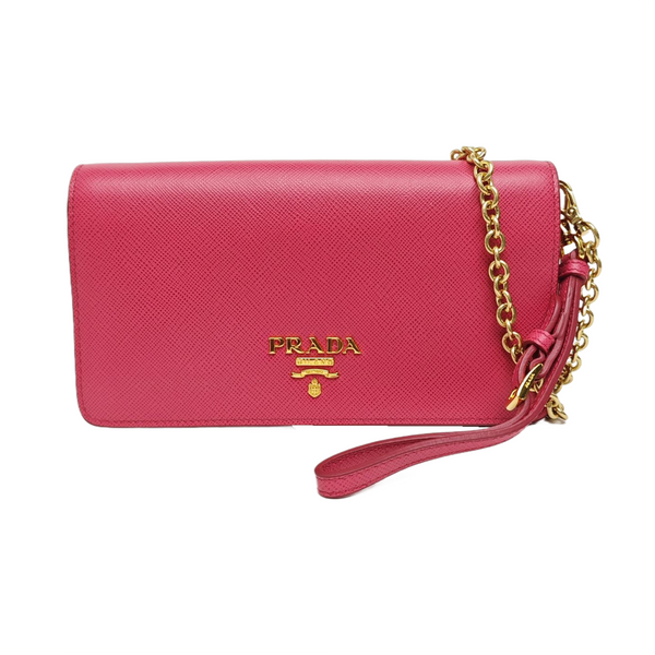 Saffiano Calfskin Shoulder Bag Red