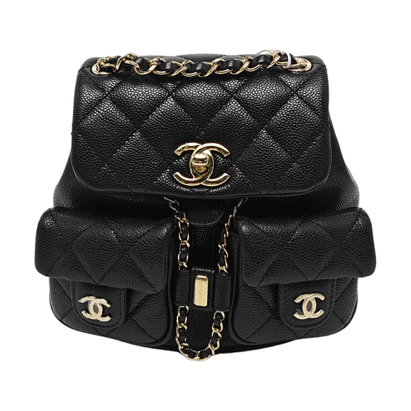 DUMA Small Quilted Grained Calfskin Black