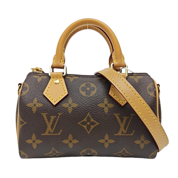 SPEEDY Nano Monogram Coated Canvas Brown