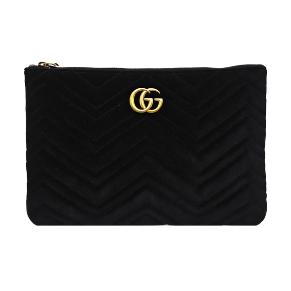 GG Marmont Large Velvet Black