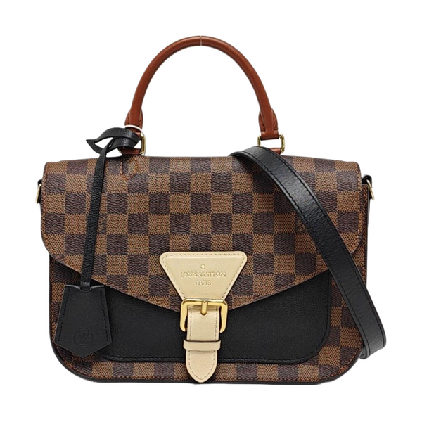 BEAUMARCHAIS Damier Ebene Coated Canvas Brown