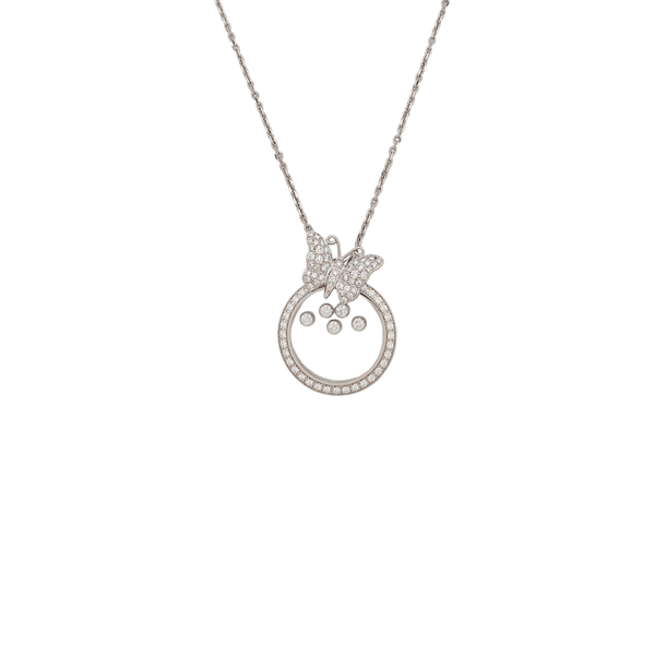 Collar de oro blanco 18K y plata