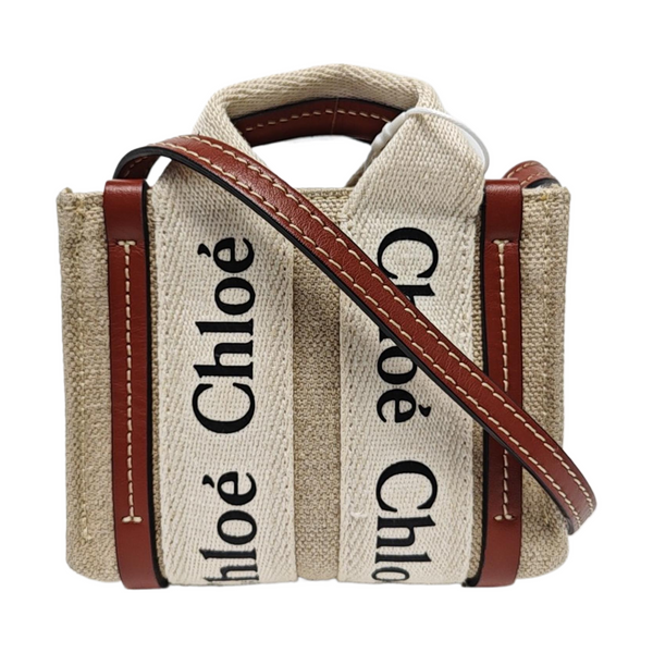 Authenticated pre-owned Woody Nano Canvas Beige - Tote Bag at Looply