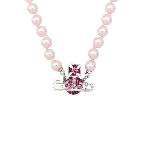 Faux Pearl Pink Necklace