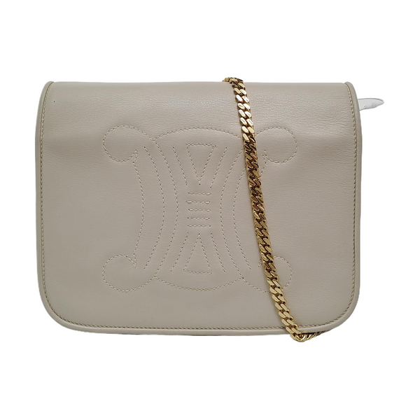 Authenticated pre-owned TRIOMPHE Calfskin Beige - Shoulder Bag at Looply