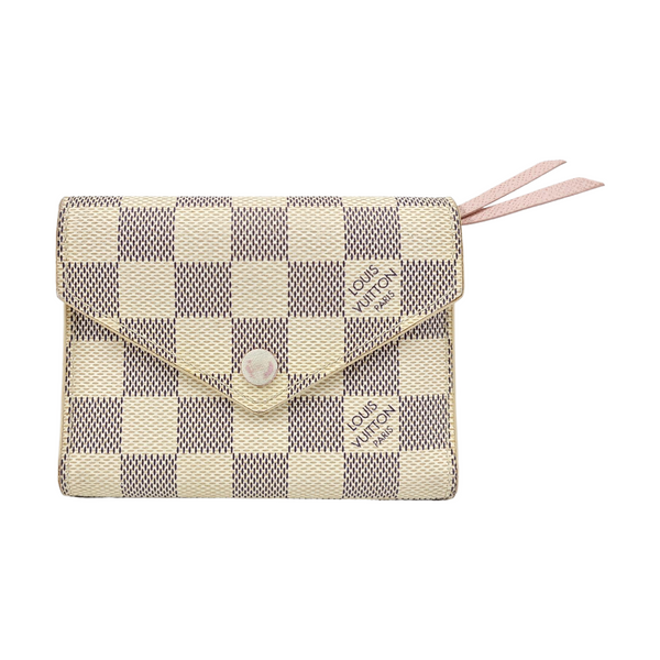 VICTORINE Damier Azur Coated Canvas White Card Holder