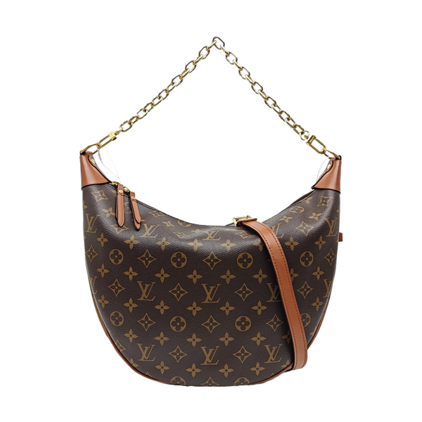 LOOP HOBO Monogram Coated Canvas Brown