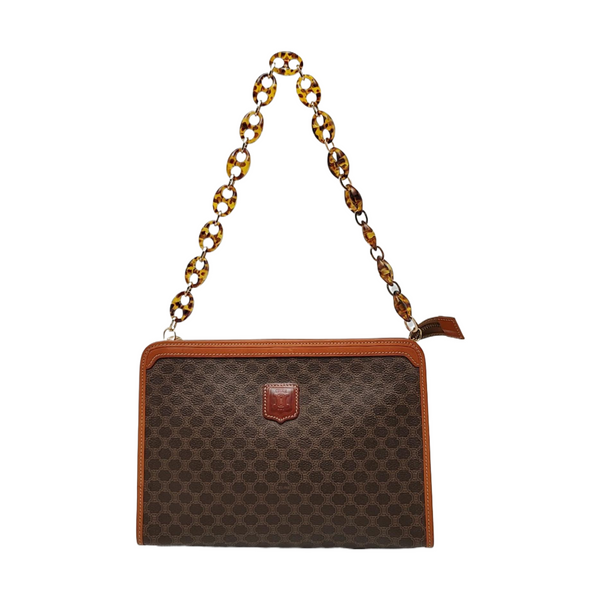 MACADAM CLUTCHE Coated Canvas Brown