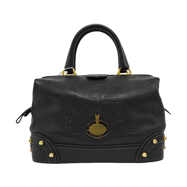 Calfskin Top Handle Bag Black