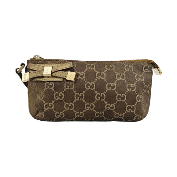 Monogram Canvas Clutch Brown
